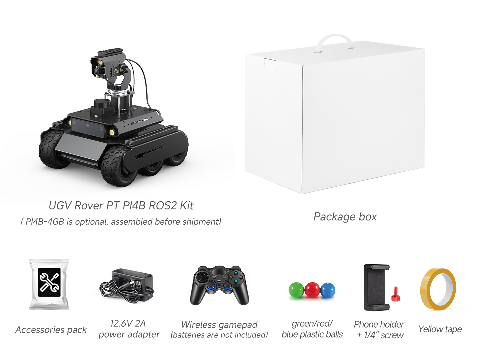 UGV Rover PT PI4B ROS2 Kit