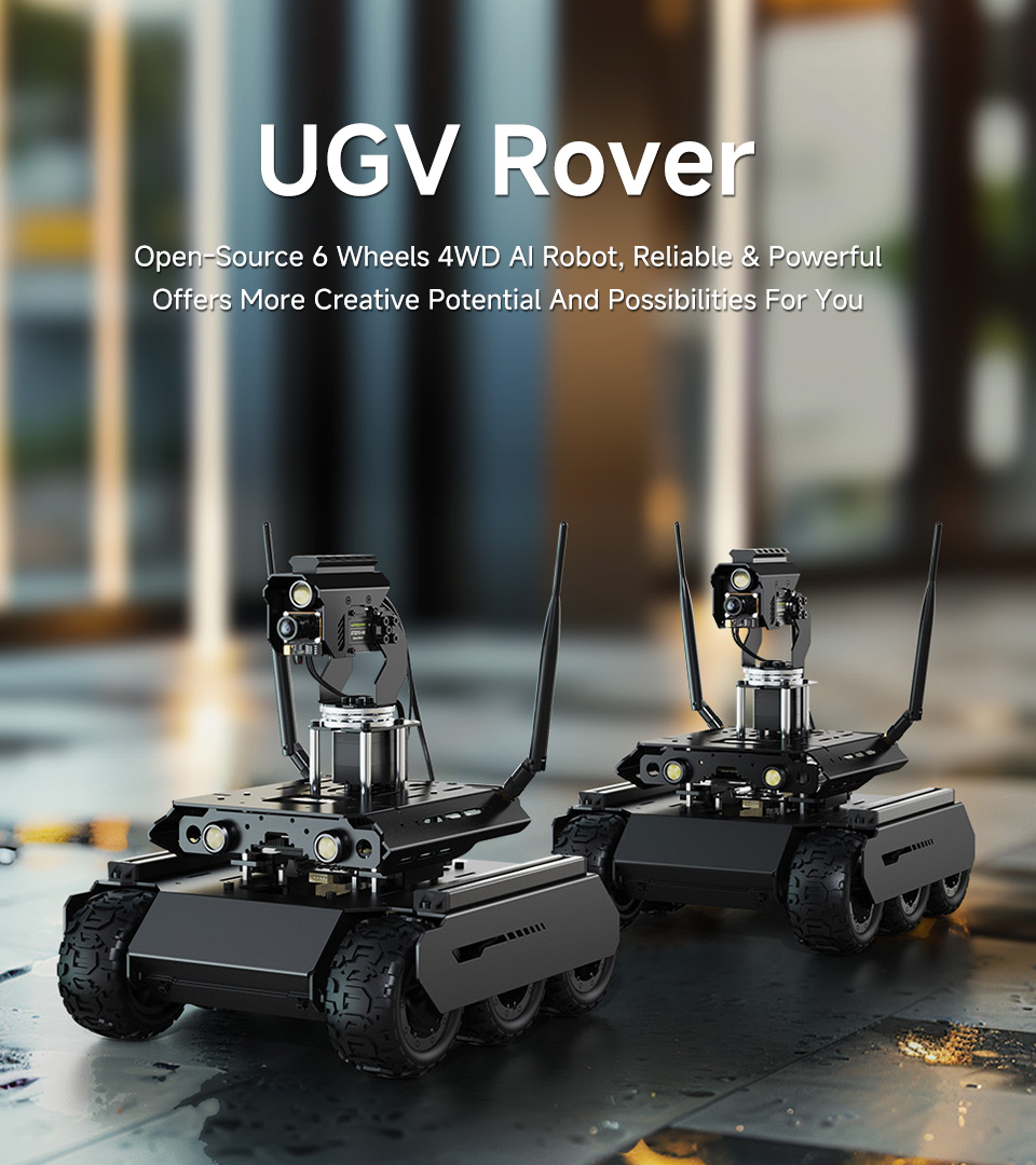 UGV Rover AI Robot for Jetson Orin, optional for Pan-Tilt Module, usage scenario