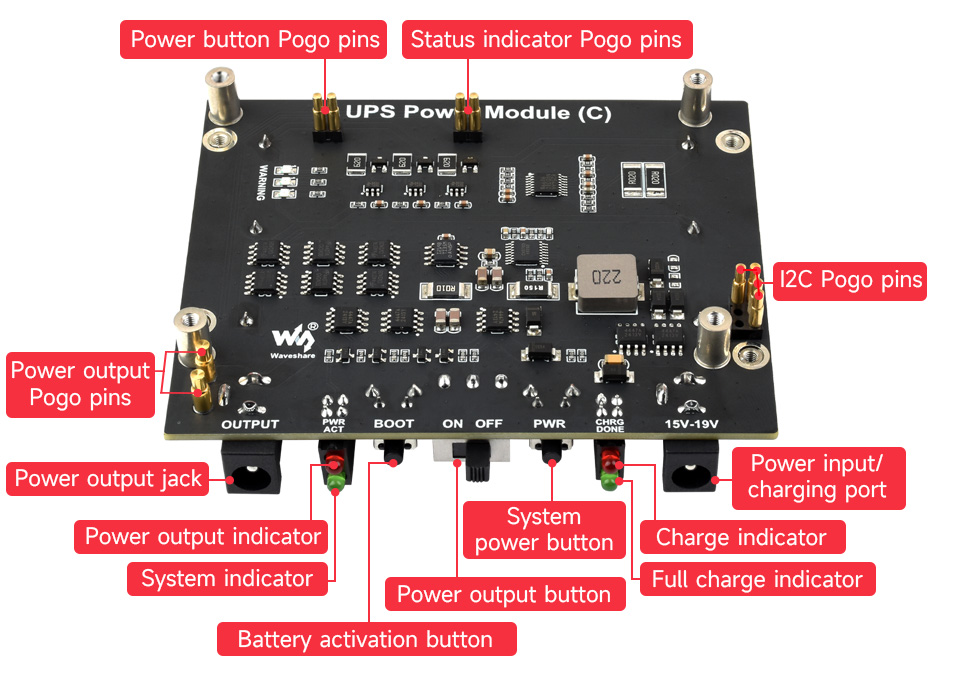 UPS Module (C) For Jetson Orin, adopts pogo pins connector