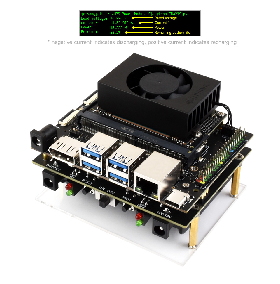 UPS Module (C) For Jetson Orin, supports real time monitoring