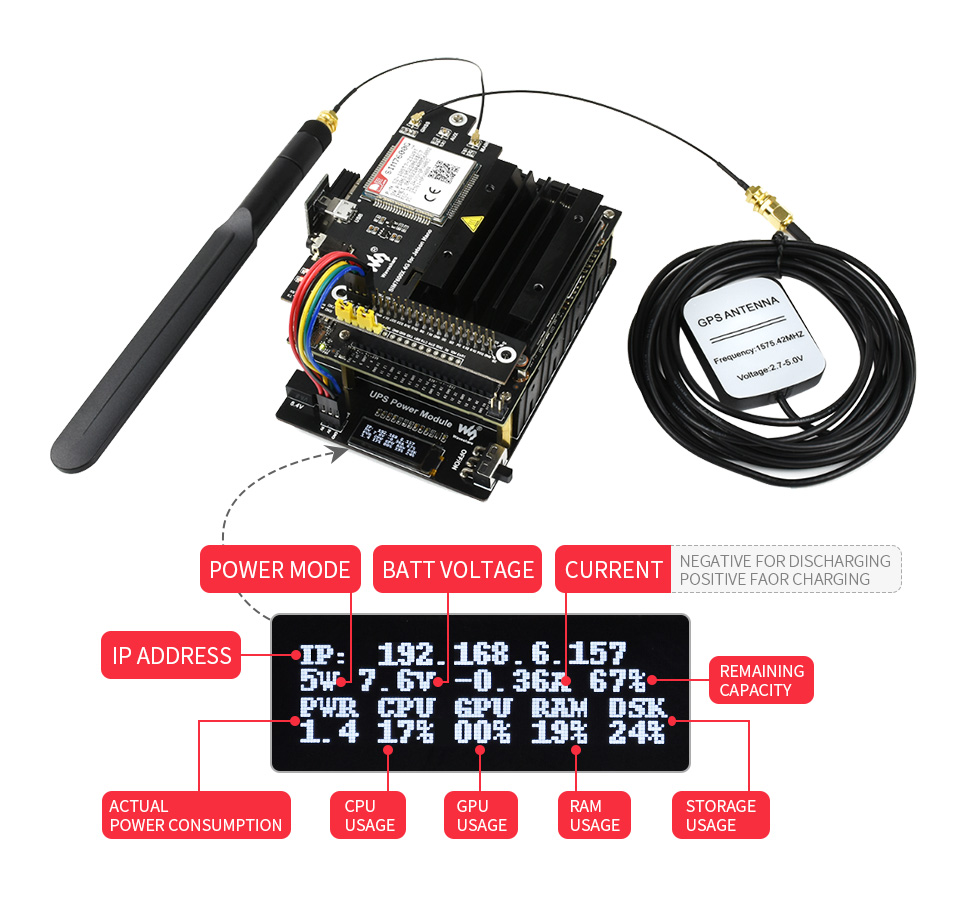 UPS Power Module for Jetson Nano, 5V Uninterruptible Power Supply