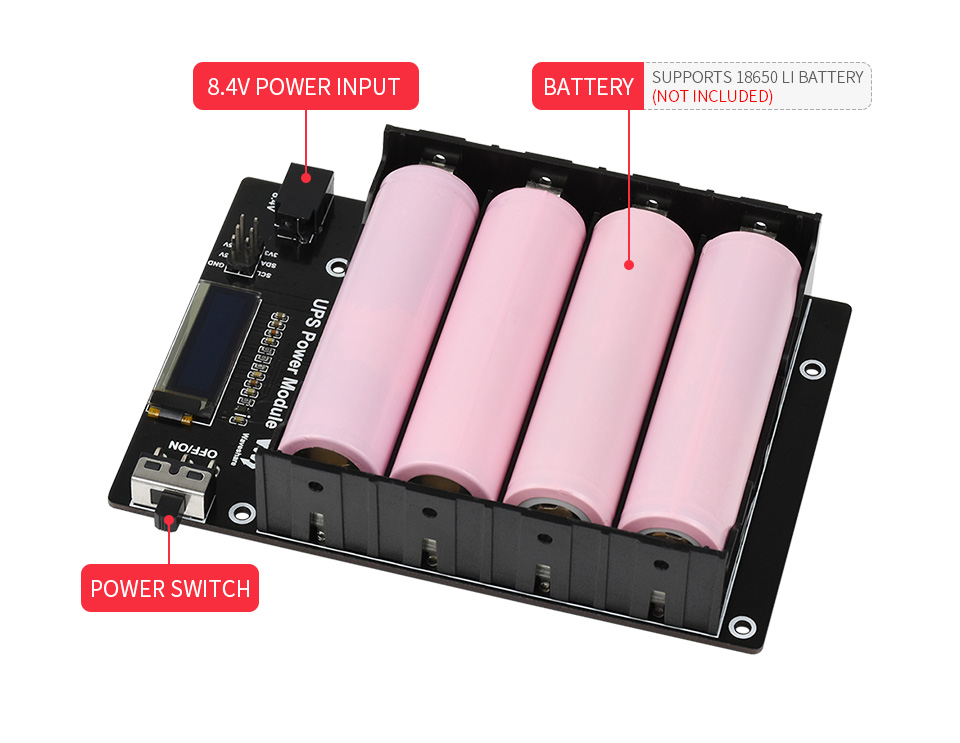 UPS Power Module for Jetson Nano, 5V Uninterruptible Power Supply