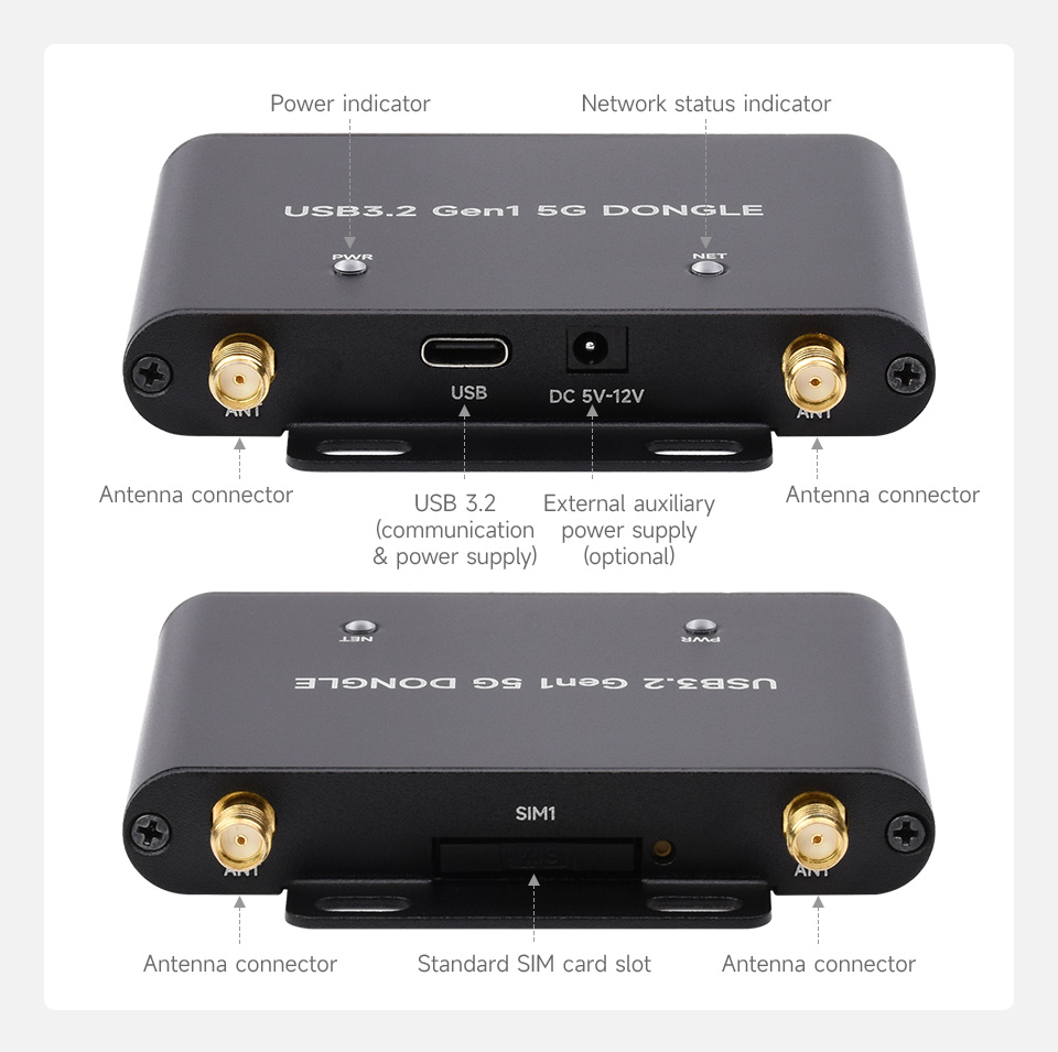 5G DONGLE Expansion Board, interface introduction