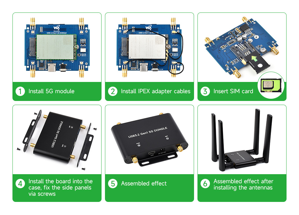 5G DONGLE Expansion Board, installation Introduction