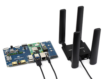 5G DONGLE Expansion Board connecting to CM5-PoE-BASE-A