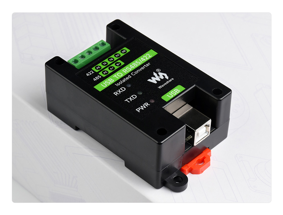 USB to 2-Wire RS-485 Converter, Isolated, DIN Rail Mounted