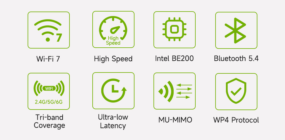 Wireless BE200 NIC, features