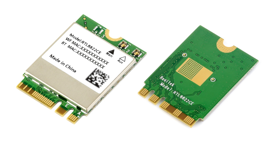 RTL8822CE Wireless NIC, front and back view