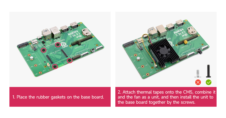 3007 Cooling Fan For CM5, install FAN to CM5 + Base Board