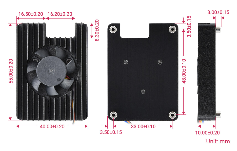 3007 Cooling Fan For CM5, outline dimensions