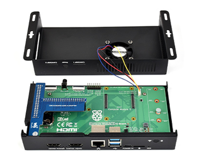 Metal Case for Compute Module 5 IO Board, how to install step 3