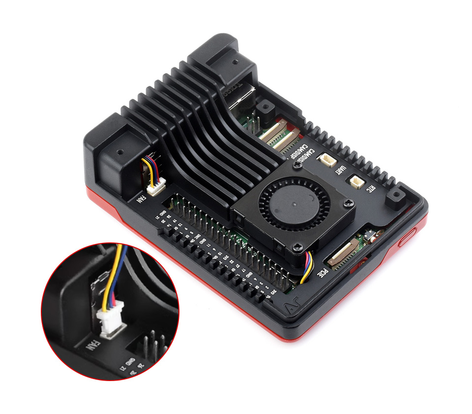 PI5-CASE-ARGON-NEO, Cooling Fan cable routing