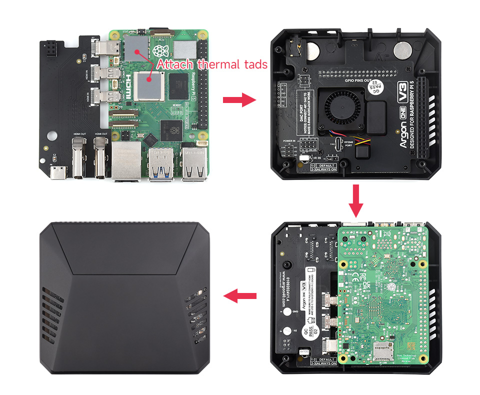 PI5-CASE-ARGON-ONE assembly instruction