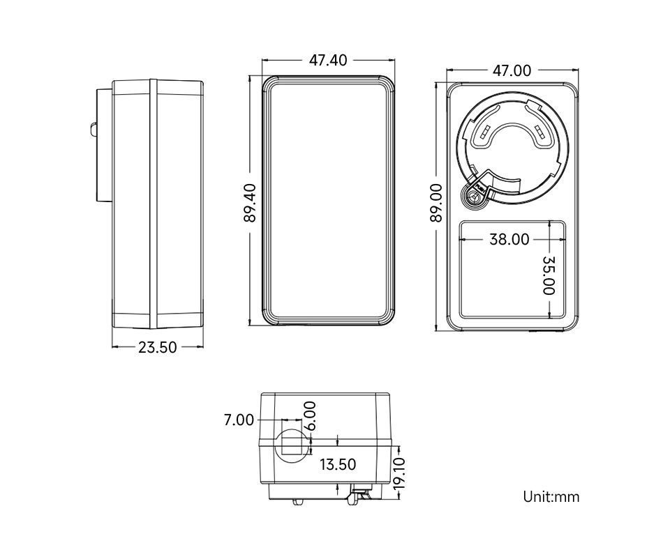 12V / 4A Power Supply, outline dimensions