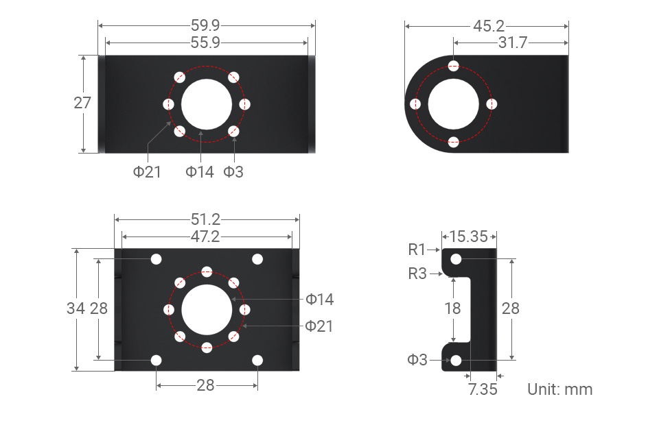 RSBL85-12 / RSBL85-24 Servo Motor, outline dimensions 2