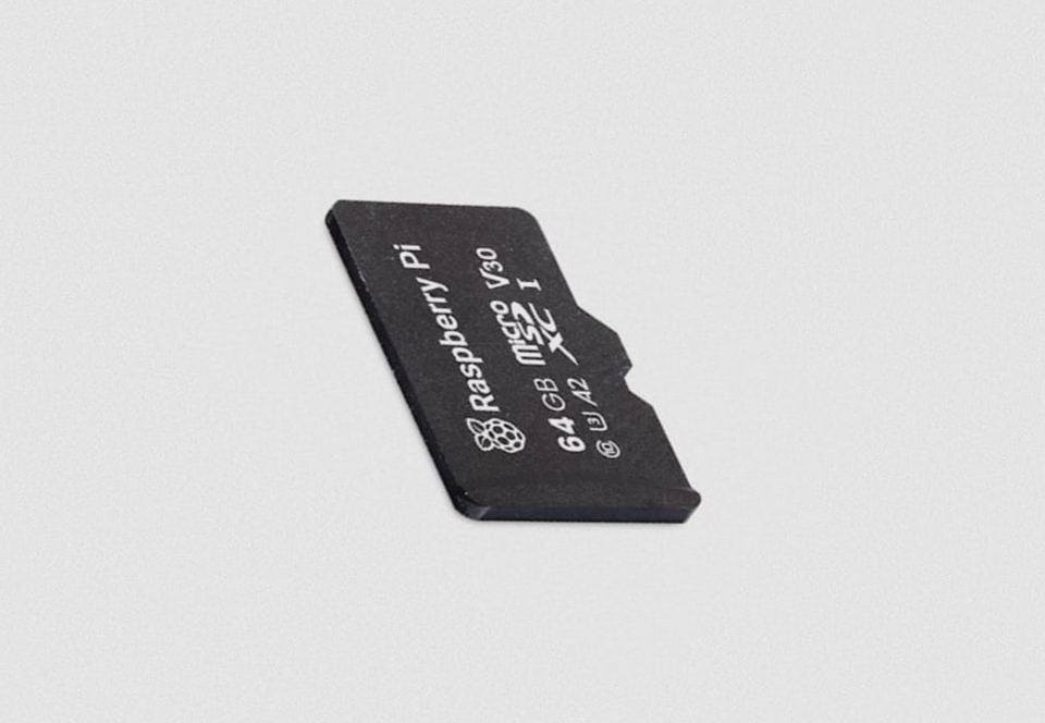 Raspberry Pi Class A2 SD Card, front view