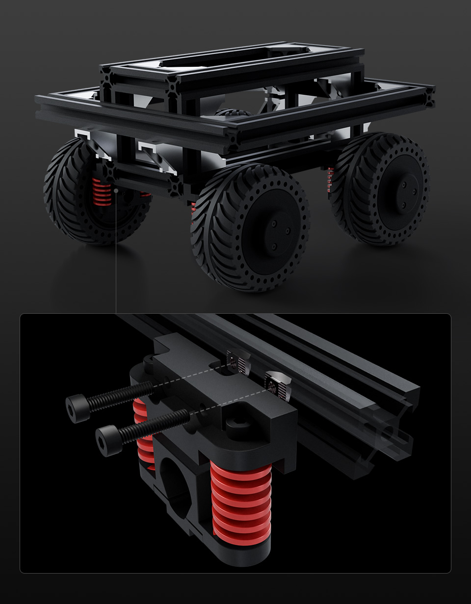 UGV Suspension (A), suitable for Aluminum profile chassis