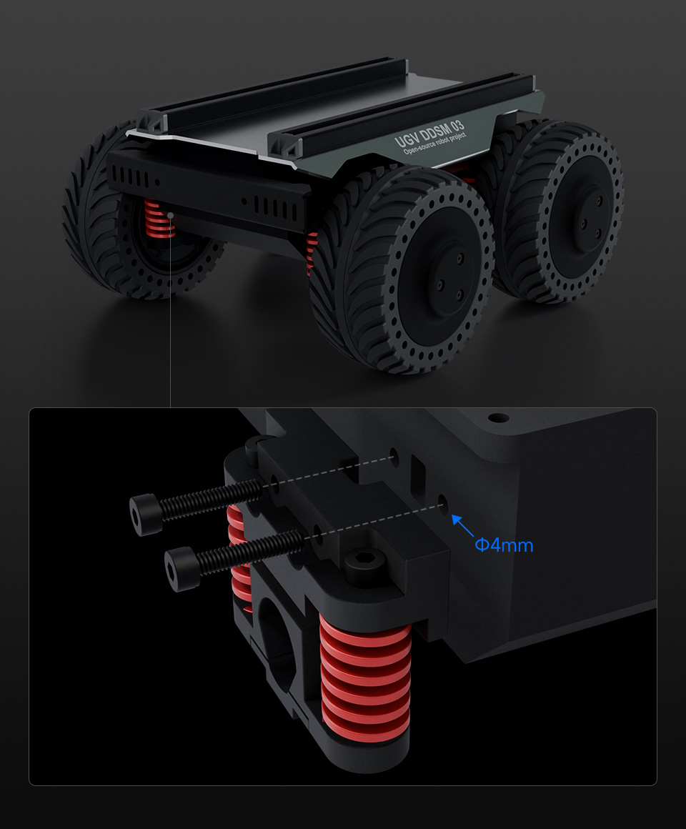 UGV Suspension (A), suitable for fully enclosed chassis