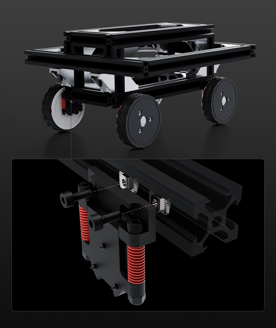 UGV Suspension (B), suitable for Aluminum profile chassis