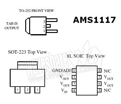 Ams1117 adj схема включения