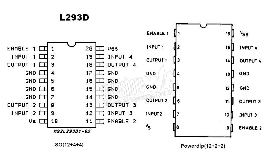 L293d схема подключения