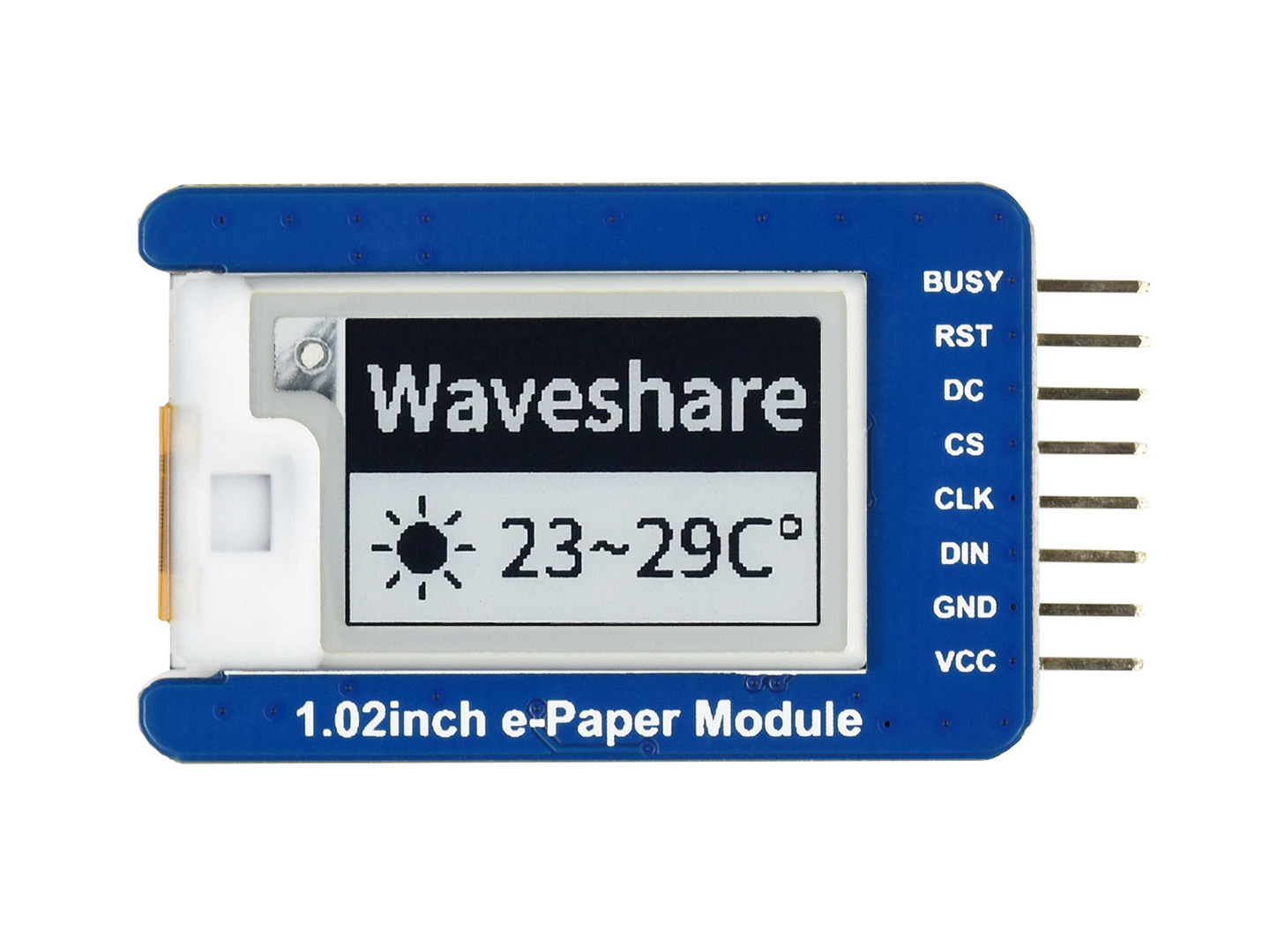 128×80, 1.02inch E-Ink display module, black/white dual-color, SPI 