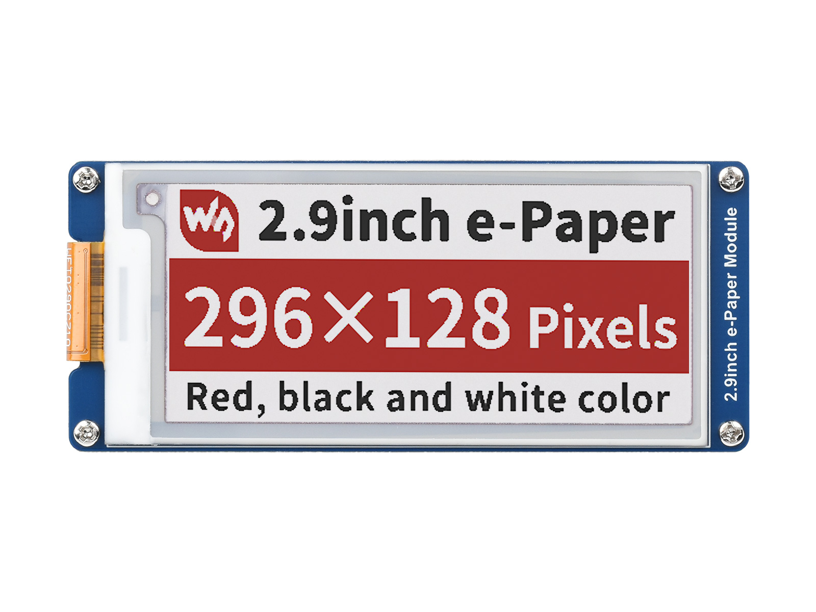 296x128, 2.9inch E-Ink display module, three-color, SPI interface 