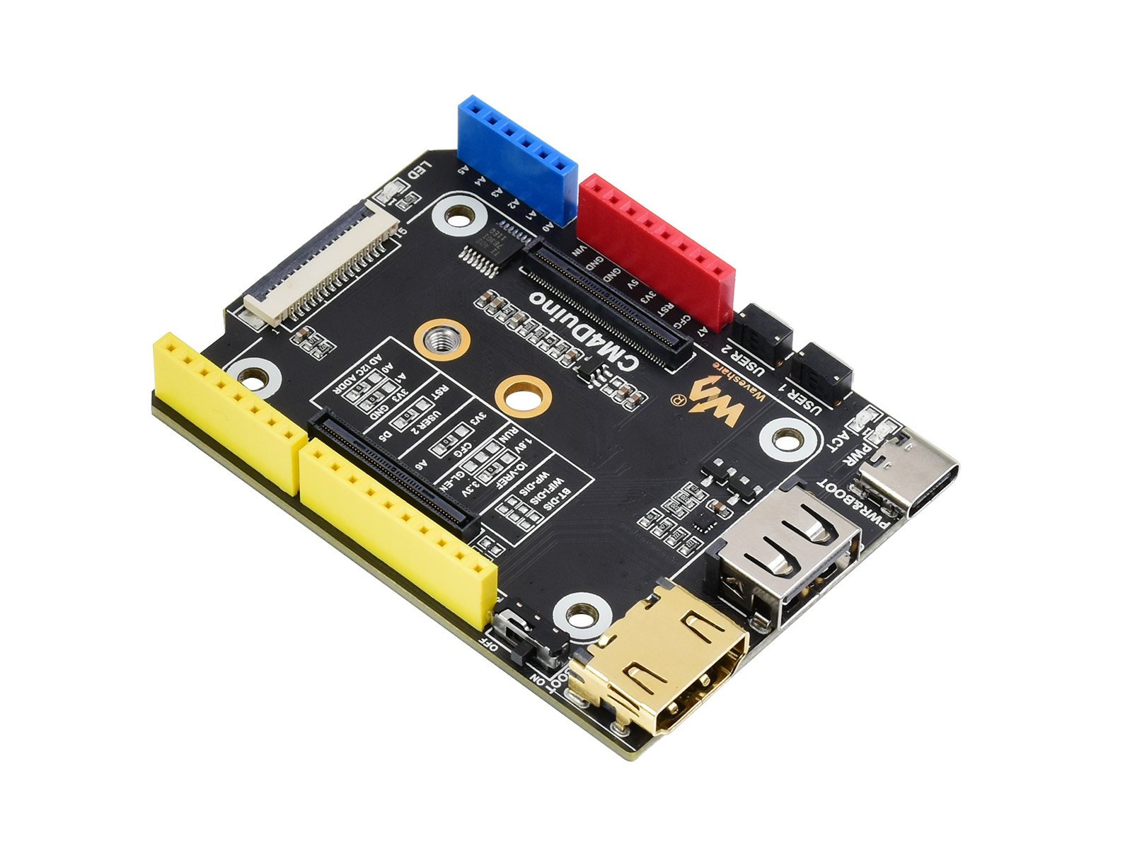 Arduino Compatible Base Board For Raspberry Pi Compute Module 4, HDMI, USB,  M.2 Slot