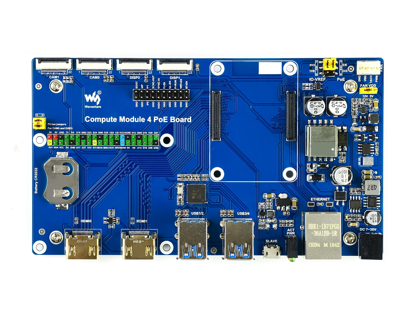 Raspberry Pi Compute Module 4 IO Board With PoE Feature, for all 