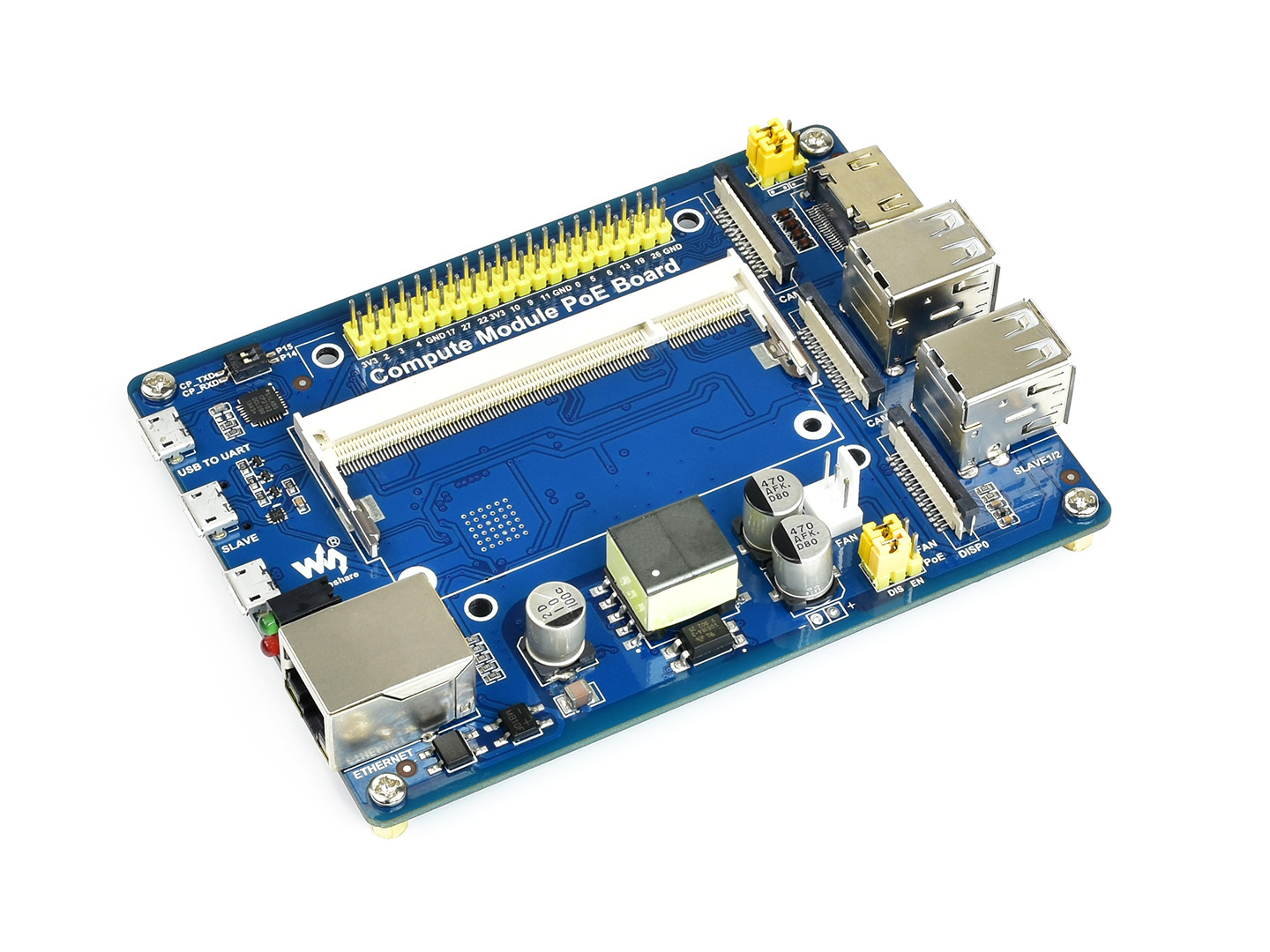 Compute Module IO Board with PoE Feature, for Raspberry Pi CM3