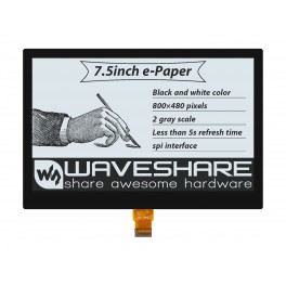 7.5inch e-Paper (G) E-Ink Optical Bonding Display, 800×480, Black / White, SPI, without PCB