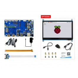 Raspberry Pi Compute Module 4 Dev Kit, with Waveshare PoE Board and Optional 7