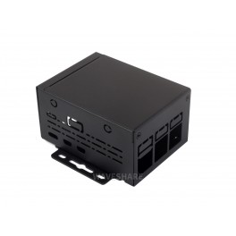 Industrial Grade Metal Case (D) for Raspberry Pi 5, Larger Internal Space, Supports Installing Official Cooling Fan And Various HATs, Wall-mount and Rail-mount Support