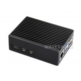 Aluminum Stripe Grooved Case For Raspberry Pi 5, Built-In Cooling Fan And Heatsink Pillars