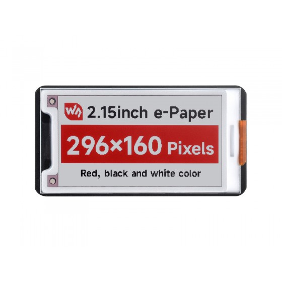 2.15inch E-Paper Display (B), E-Ink Display, 296x160, Red/Black/White, SPI Interface