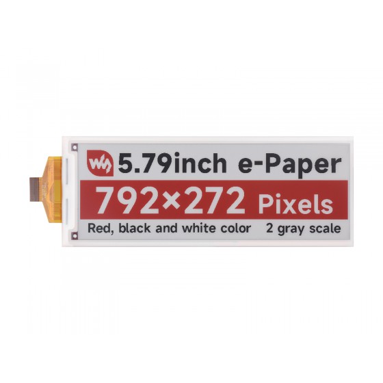 5.79inch E-Paper (B) raw display, e-ink display, 792x272, Red/Black/White, SPI Communication