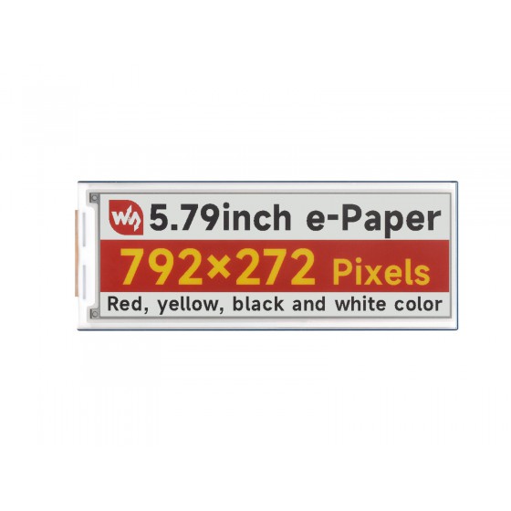 5.79inch e-Paper display (G), e-ink display, 792x272, Red/Yellow/Black/White, SPI Interface