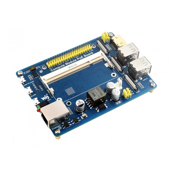 Compute Module IO Board with PoE Feature, Composite Breakout Board for Developing with Raspberry Pi CM4S / CM3 / CM3L / CM3+ / CM3+L