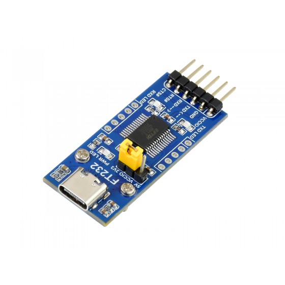 FT232 USB UART Board (Type C), USB To UART (TTL) Communication Module, USB-C Connector