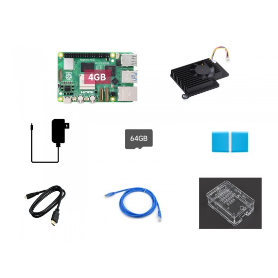 Raspberry Pi 5 Kit, Options for Kits and 4GB/8GB RAM, BCM2712 processor, 2.4GHz quad-core 64-bit Arm Cortex-A76 CPU, Built Using RP1 I/O Controller Designed By Raspberry Pi