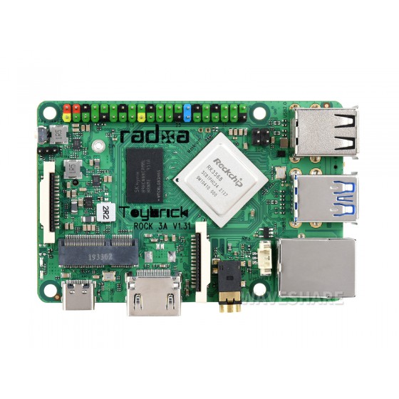 ROCK3 Model A, Credit Card Sized Computer SBC, Based on RK3568, Options for RAM / EMMC/ Wireless