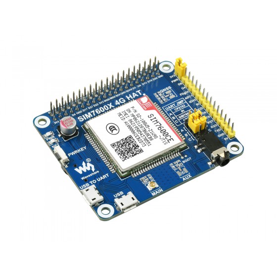 SIM7600CE-JT1S 4G HAT for Raspberry Pi, supports 4G / 3G / 2G communication, for China