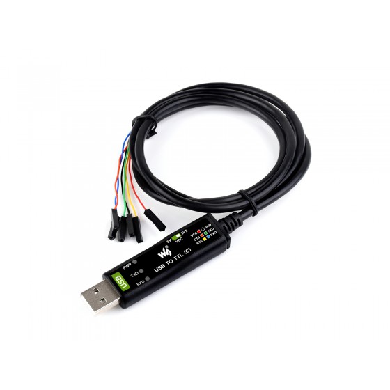 Industrial USB TO TTL (C) 6pin Serial Cable, Original FT232RNL Chip, Multi Protection Circuits, Multi Systems Support, With Hardware Flow Control