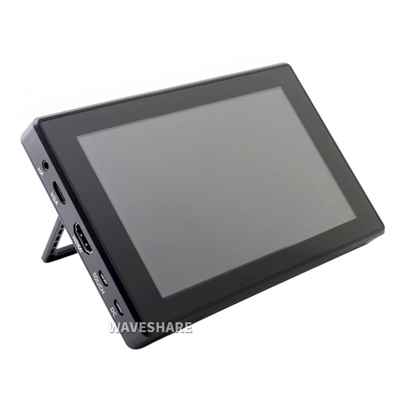7inch Capacitive Screen LCD (H) with Case and Toughened Glass Cover, 1024×600, HDMI, IPS, Various Devices & Systems