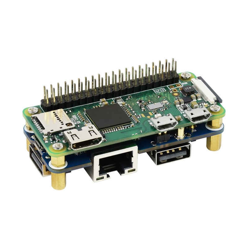 Ethernet / USB HUB HAT (B) for Raspberry Pi series, 1x RJ45 Ethernet Port,  3x USB 2.0 Ports