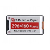 2.15inch E-Paper Display (B), E-Ink Display, 296x160, Red/Black/White, SPI Interface