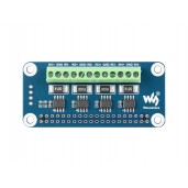 4-ch Current/Voltage/Power Monitor HAT for Raspberry Pi, I2C/SMBus