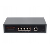 120W Gigabit Ethernet PoE Switch, 4x PoE+ Ports, Up To 30W Per Port, 802.3af/at Compliant, Fanless Design, High-Speed 10/100/1000M Ethernet Port, Network Switch PoE