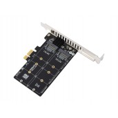 PCIe X1 to 2-ch M.2 SATA 6Gbps Expander, JMB582 control chip