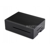 Aluminum Stripe Grooved Case For Raspberry Pi 5, Built-In Cooling Fan And Heatsink Pillars